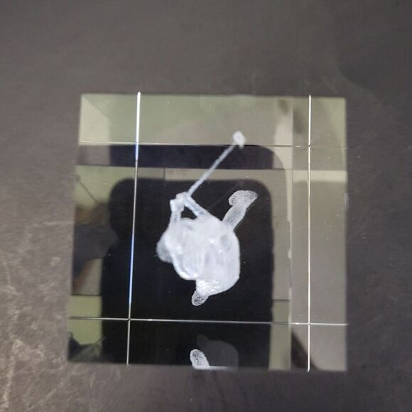 Crystal Impressions Female Golfer Laser Engraved Crystal Cube Paperweight w/ Box - Picture 7 of 15